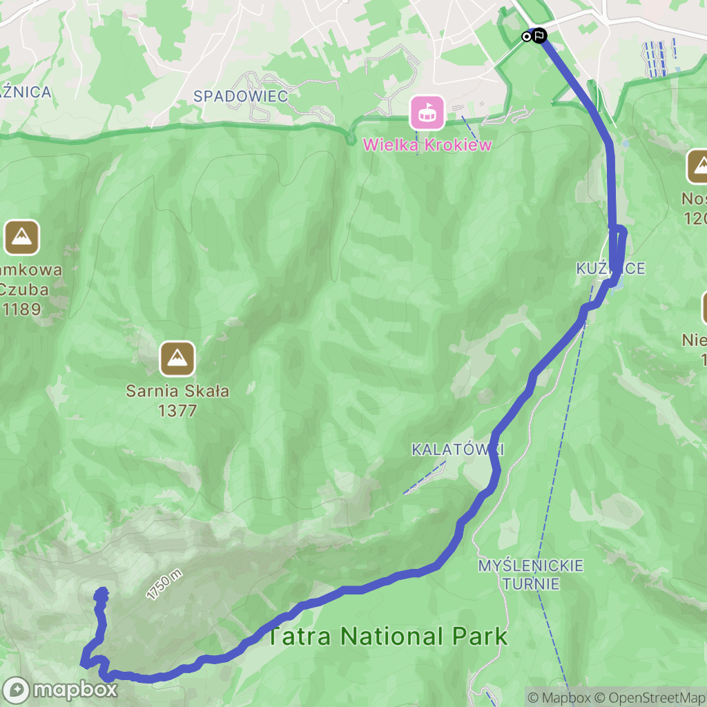 Zakopane: mapa trasy - Poland