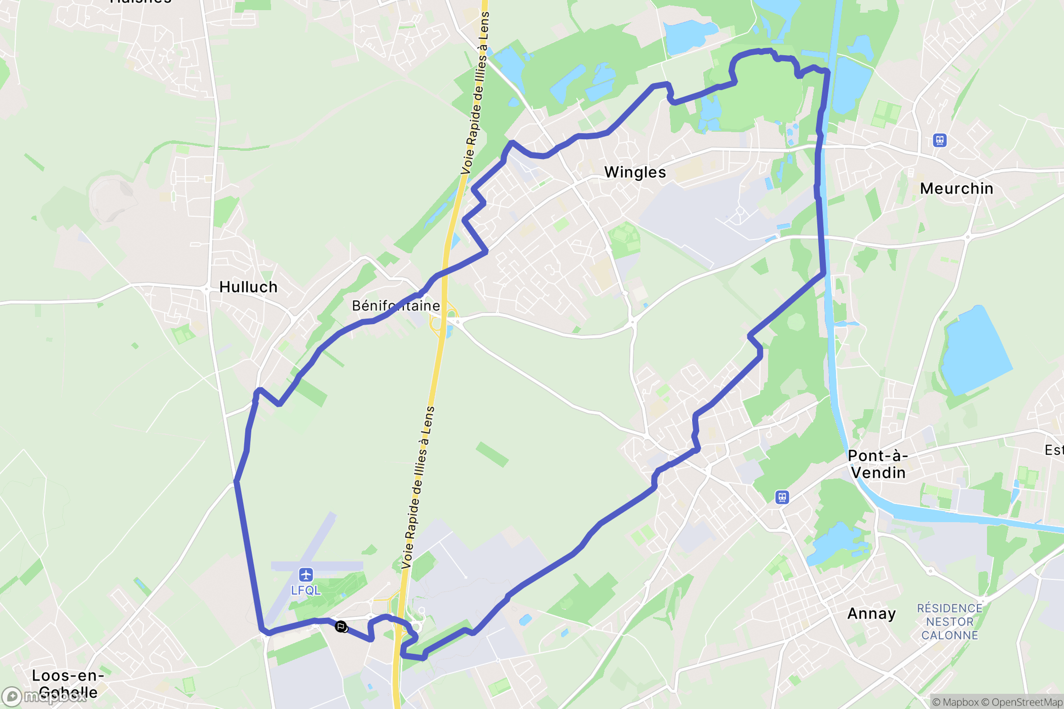 Vendin-le-Vieil : carte du parcours de randonnée - France