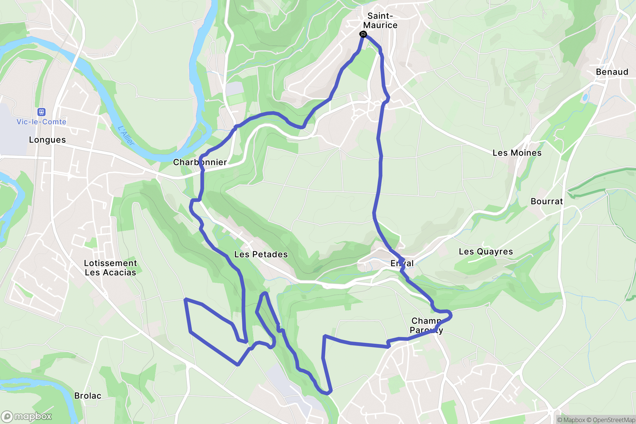 Saint-Maurice : carte du parcours de randonnée - France