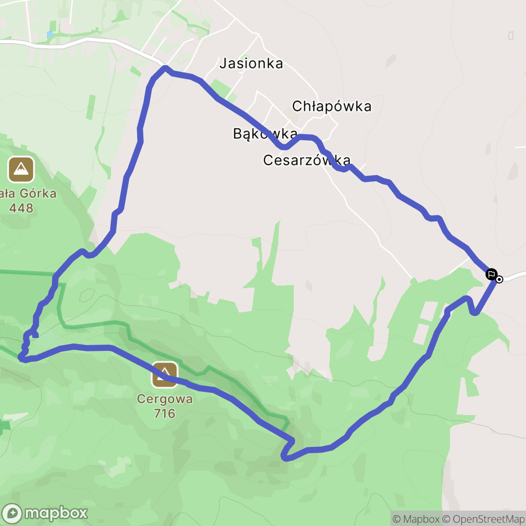 Lubatowa: mapa trasy - Poland
