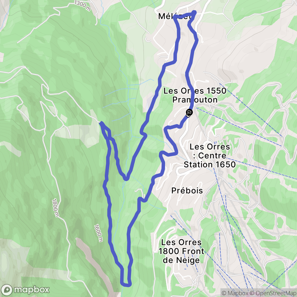 Les Orres : carte du parcours de randonnée - France