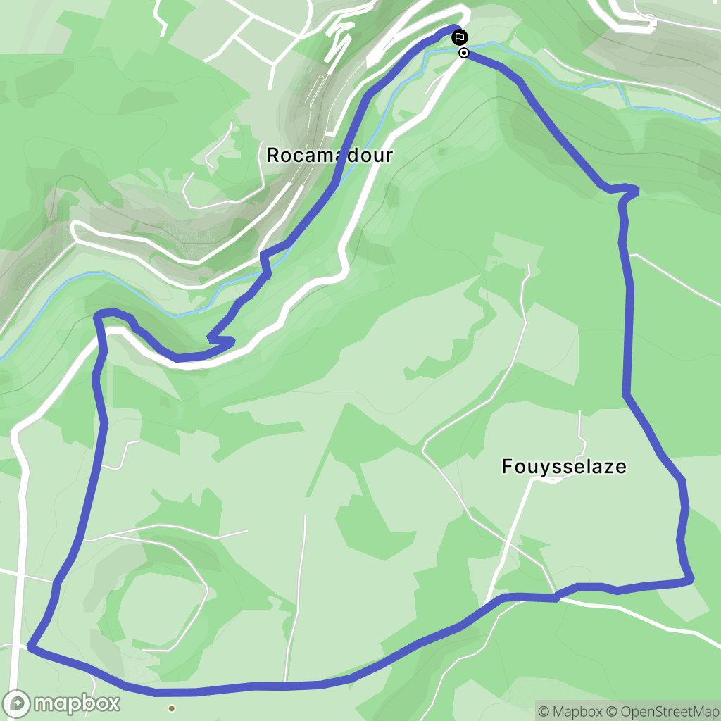 Rocamadour : carte du parcours de randonnée - France