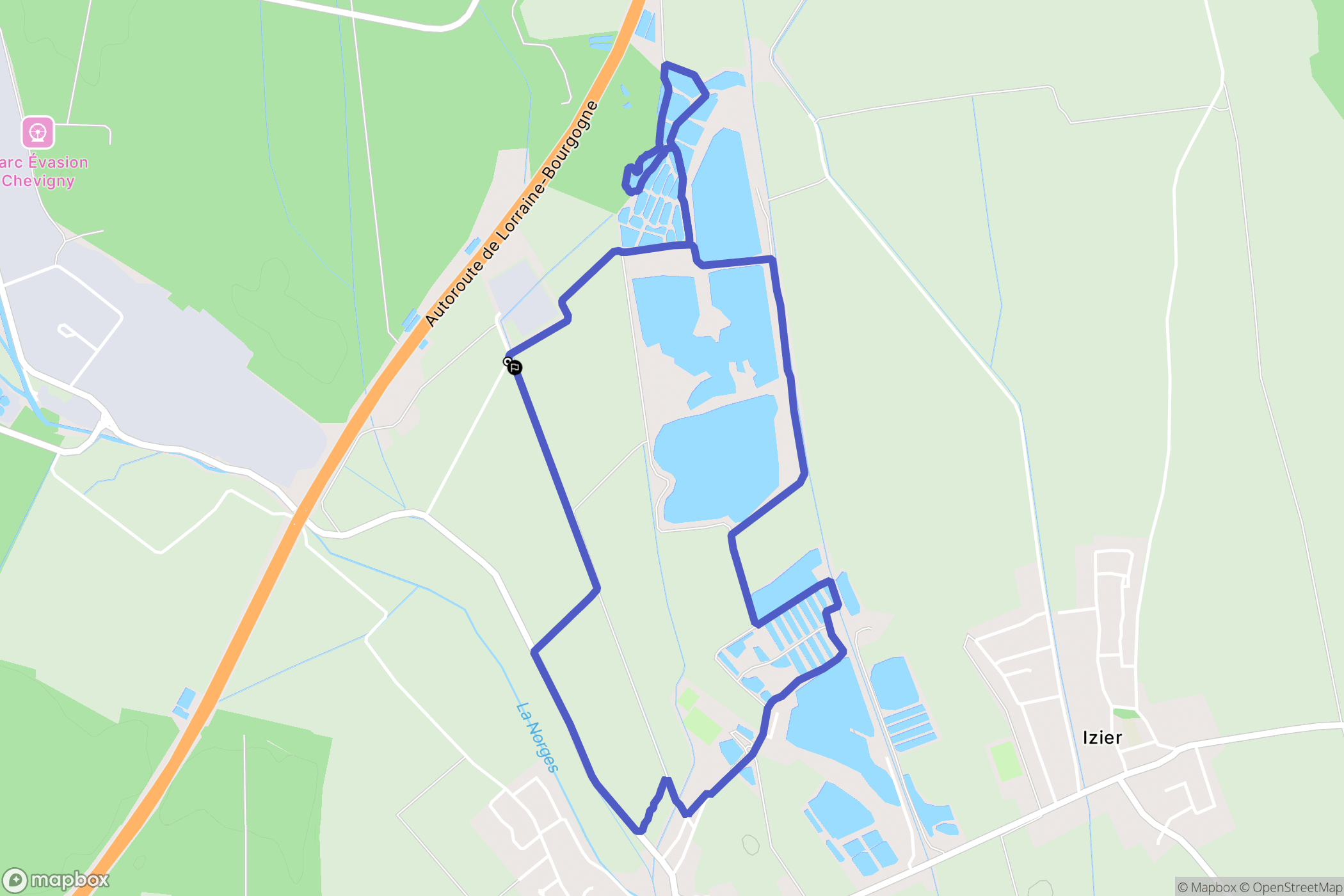 Magny-sur-Tille : carte du parcours de randonnée - France