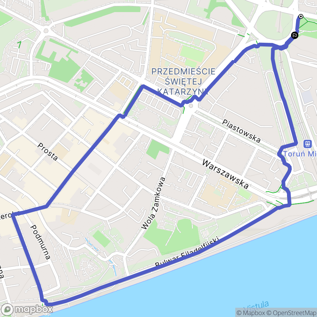 Toruń: mapa trasy - Poland