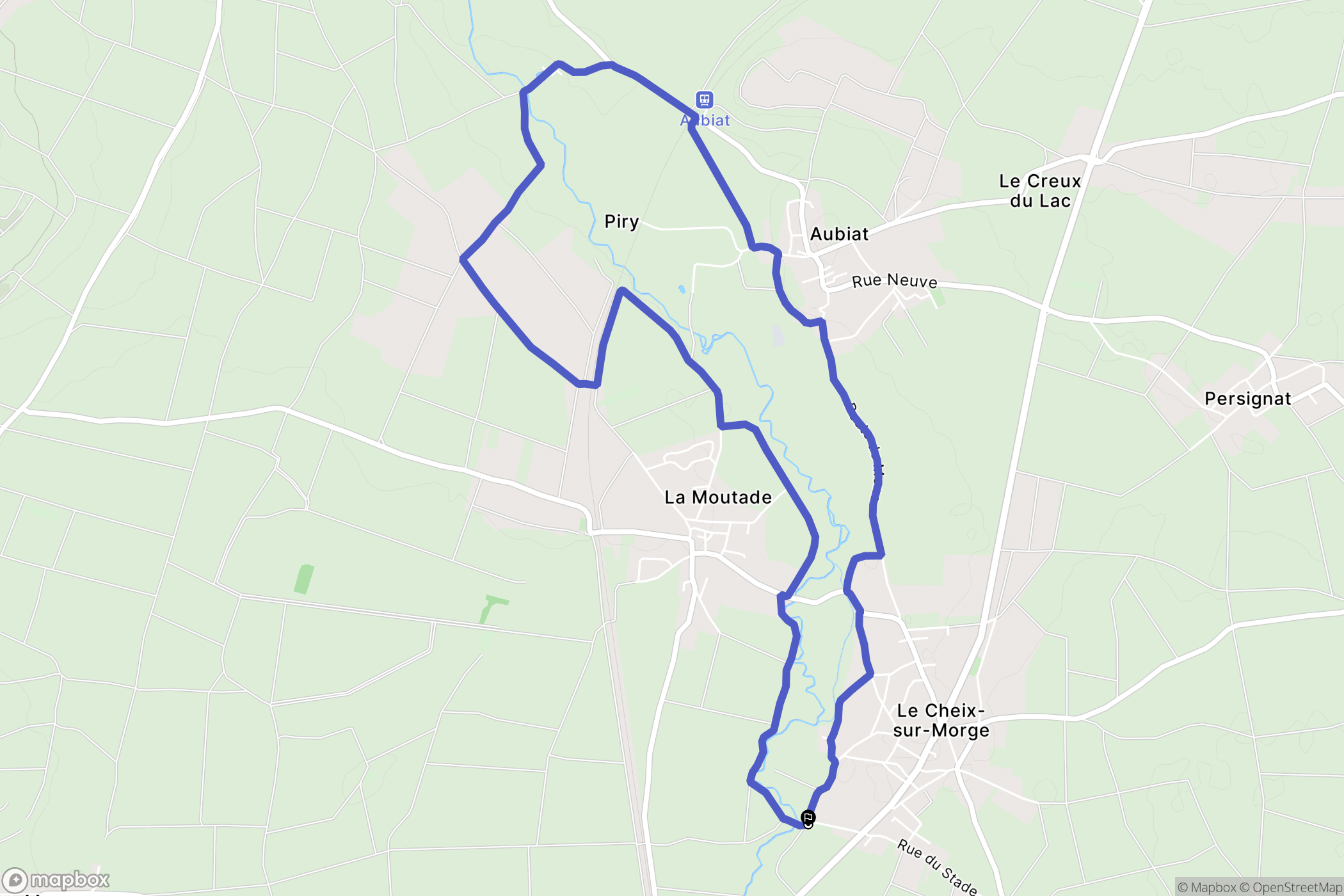 Le Cheix : carte du parcours de randonnée - France