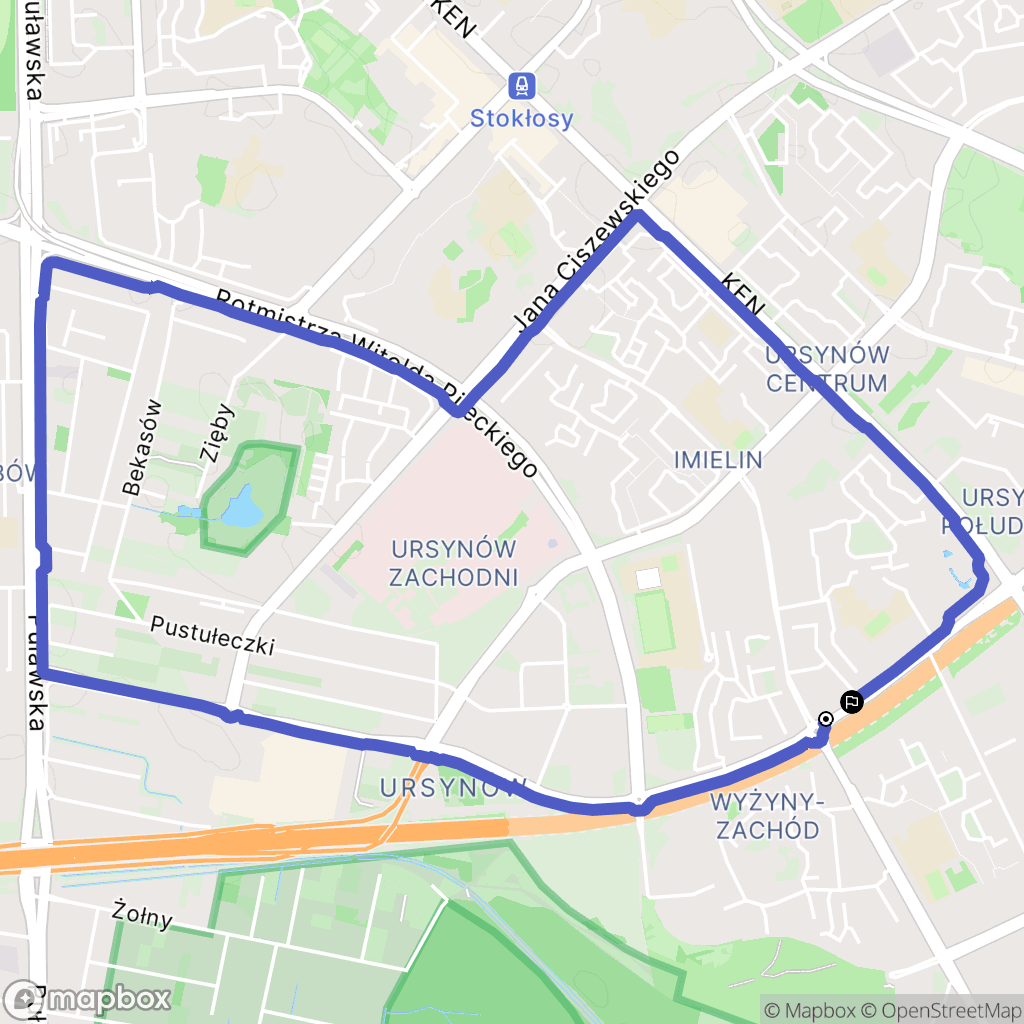 Warszawa: mapa trasy - Poland