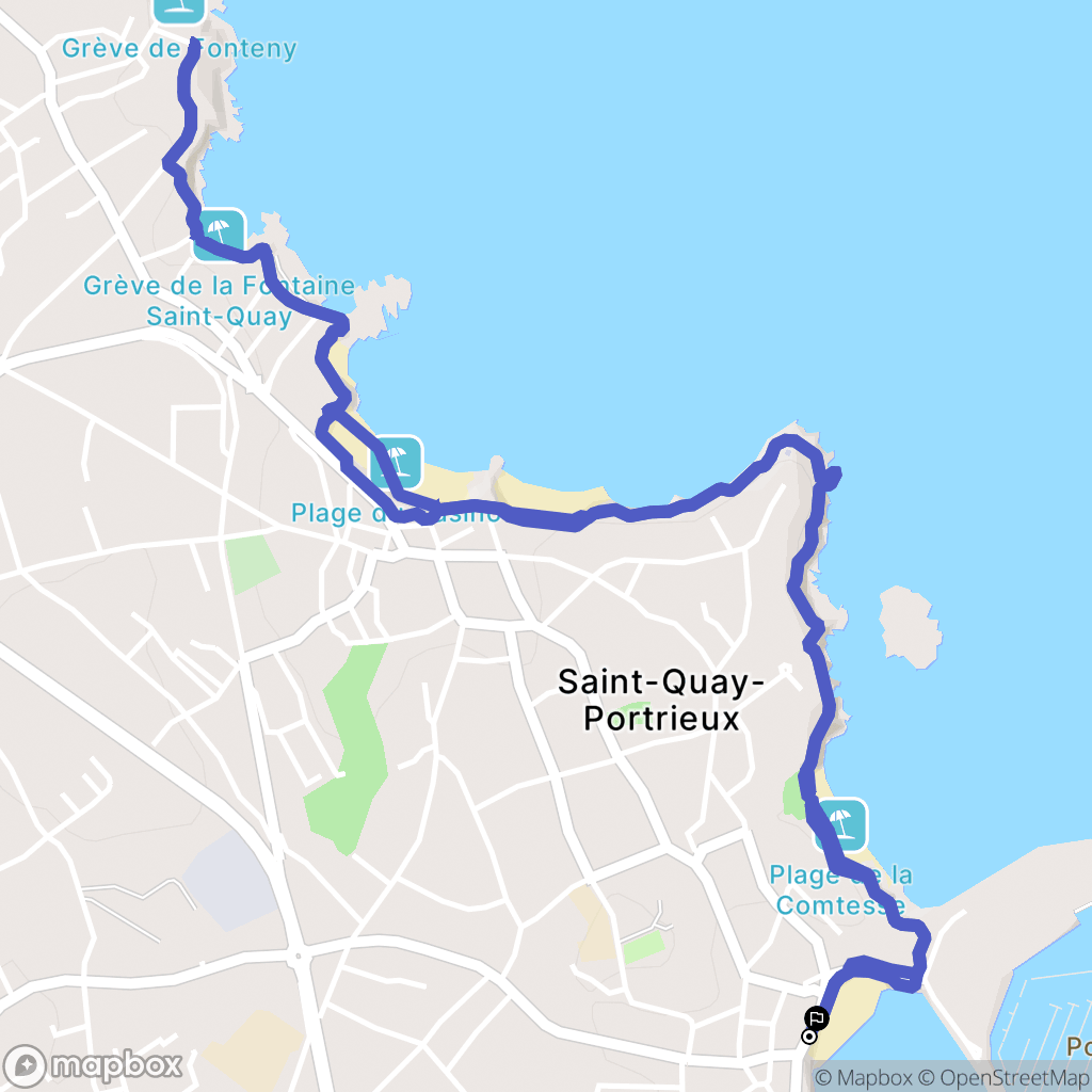 Saint-Quay-Portrieux : carte du parcours de randonnée - France