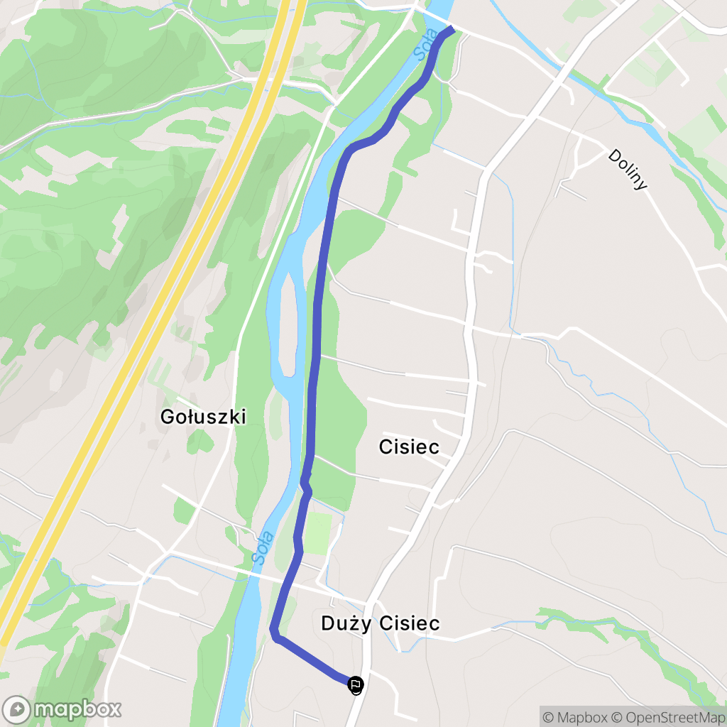 Cisiec: mapa trasy - Poland