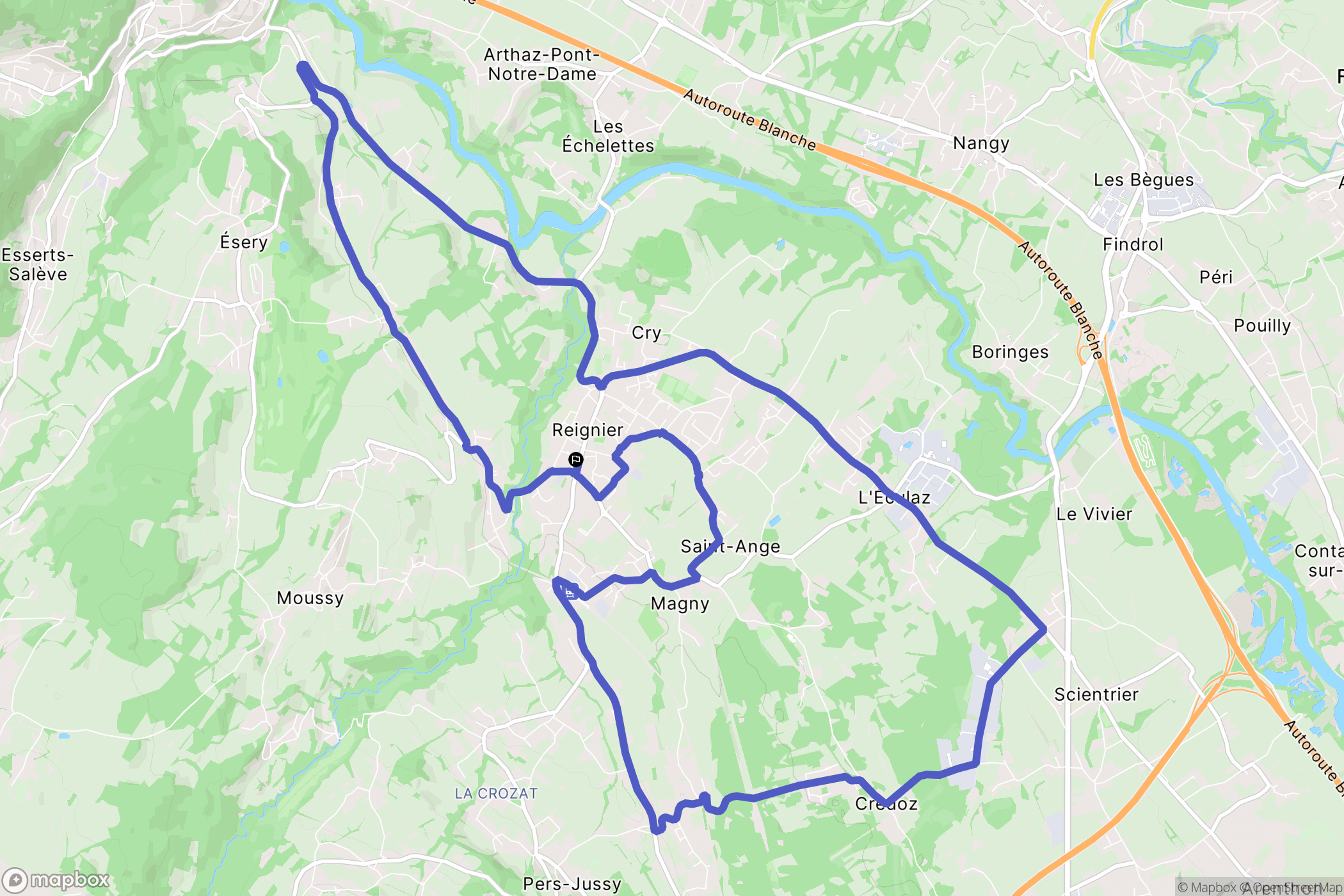 Reignier-Esery : carte du parcours de randonnée - France
