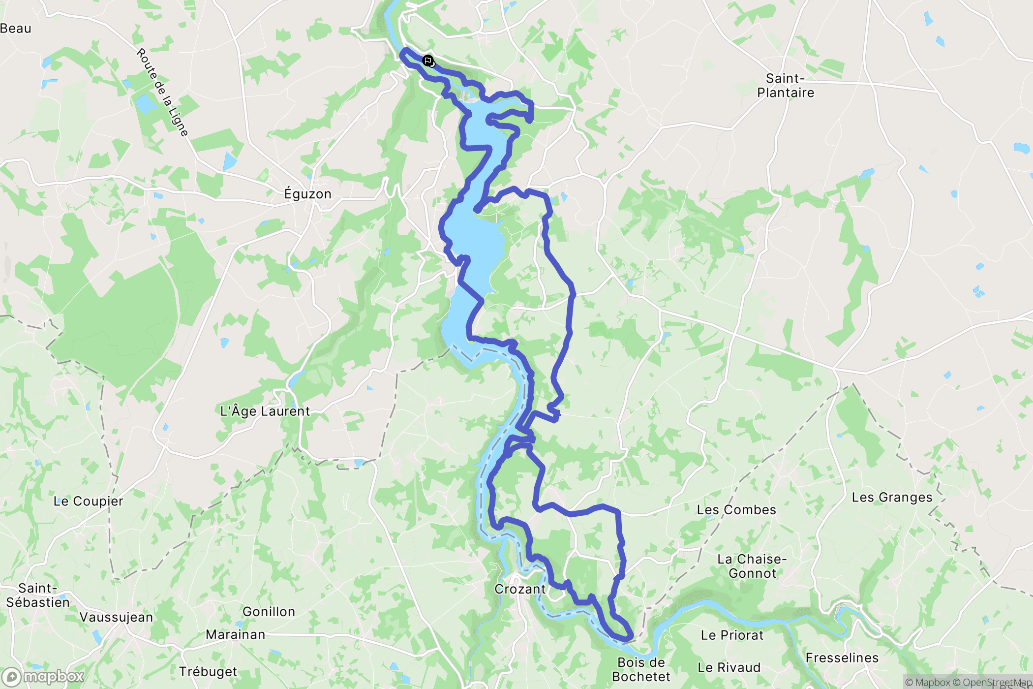 Cuzion : carte du parcours de randonnée - France