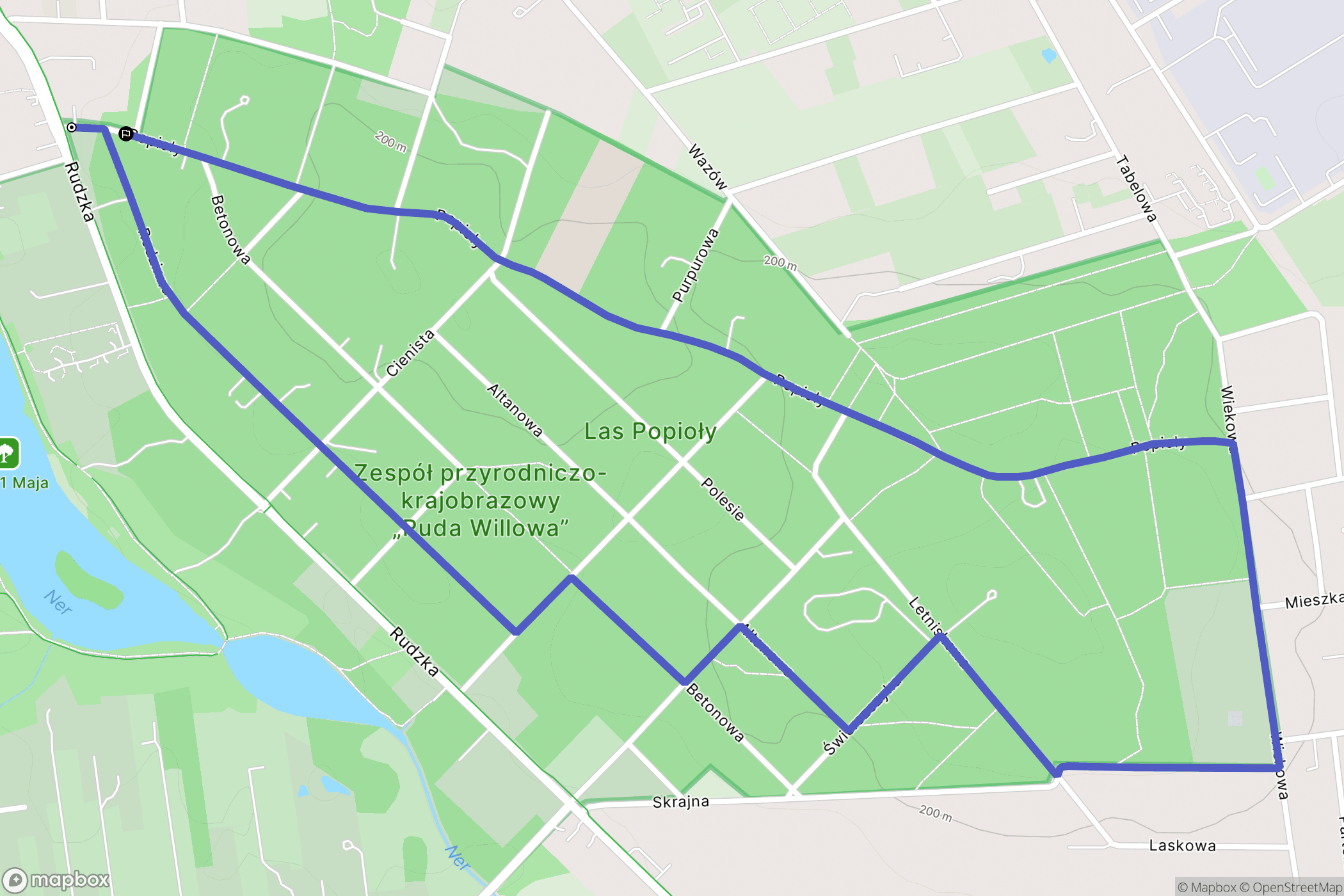 Łódź: mapa trasy - Poland