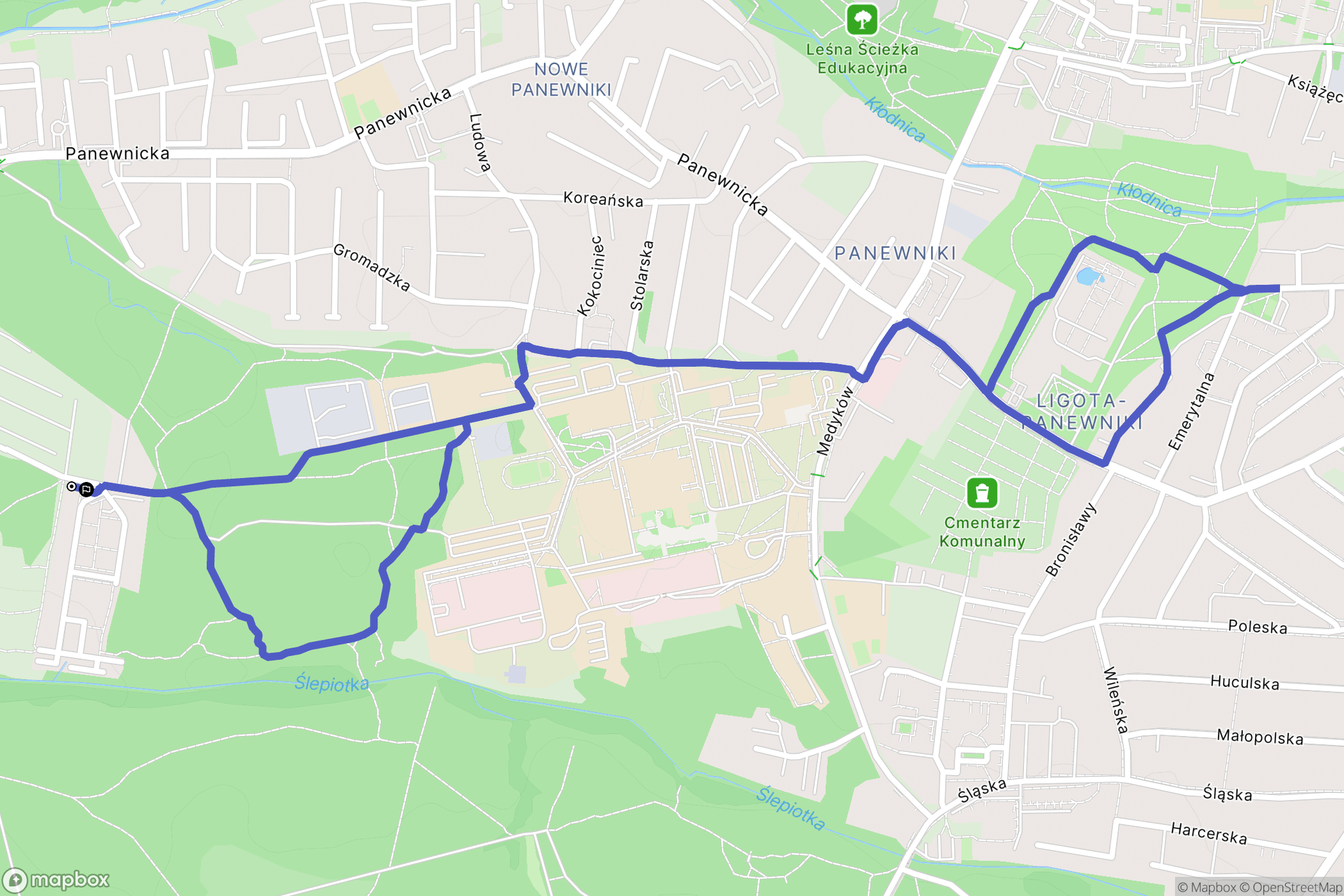 Katowice: mapa trasy - Poland