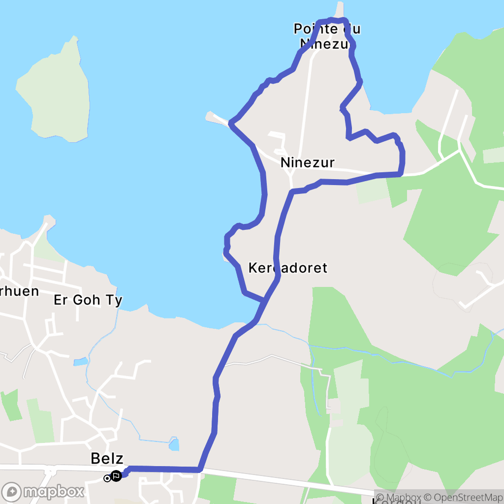 Belz : carte du parcours de randonnée - France