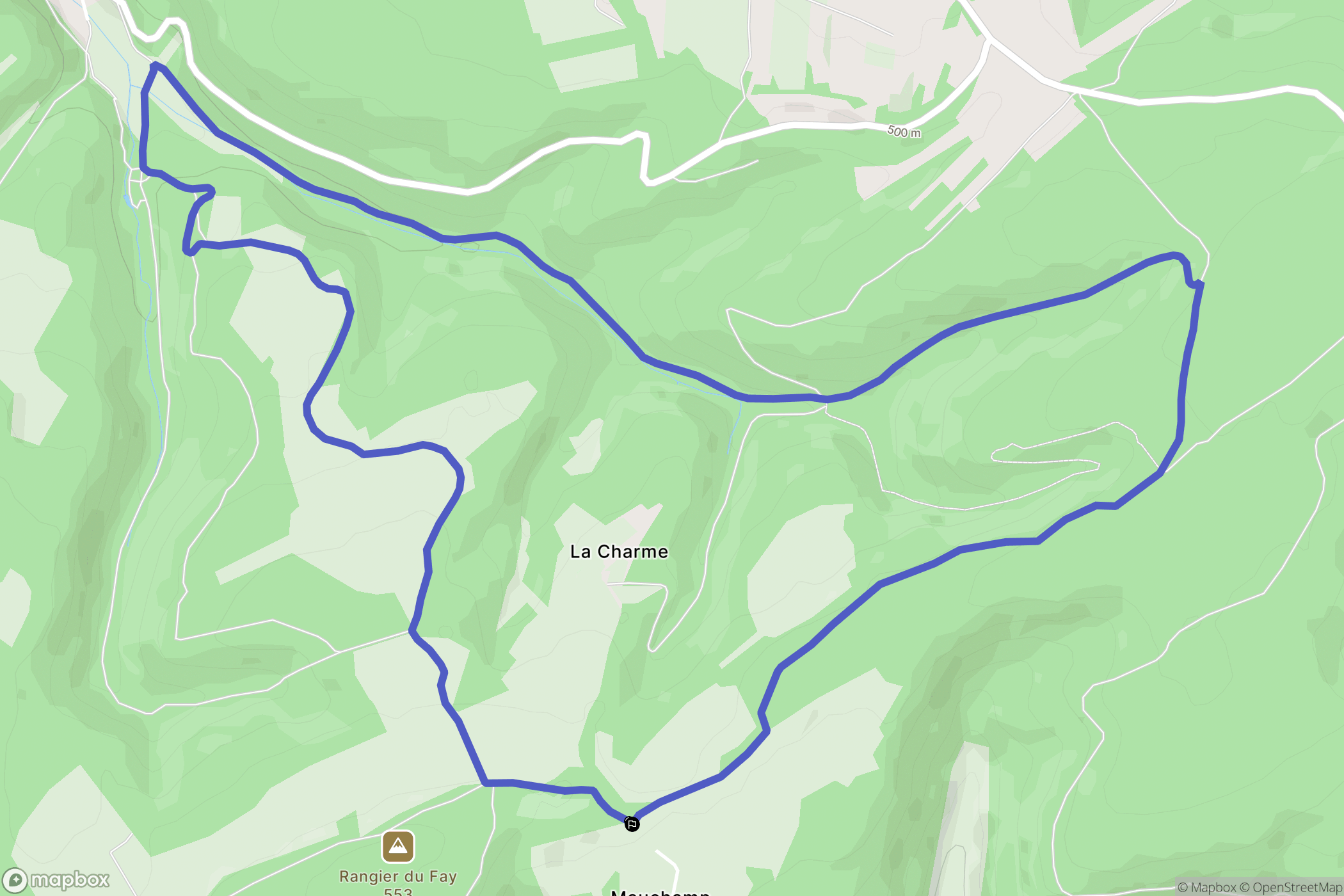 Rémondans-Vaivre : carte du parcours de randonnée - France