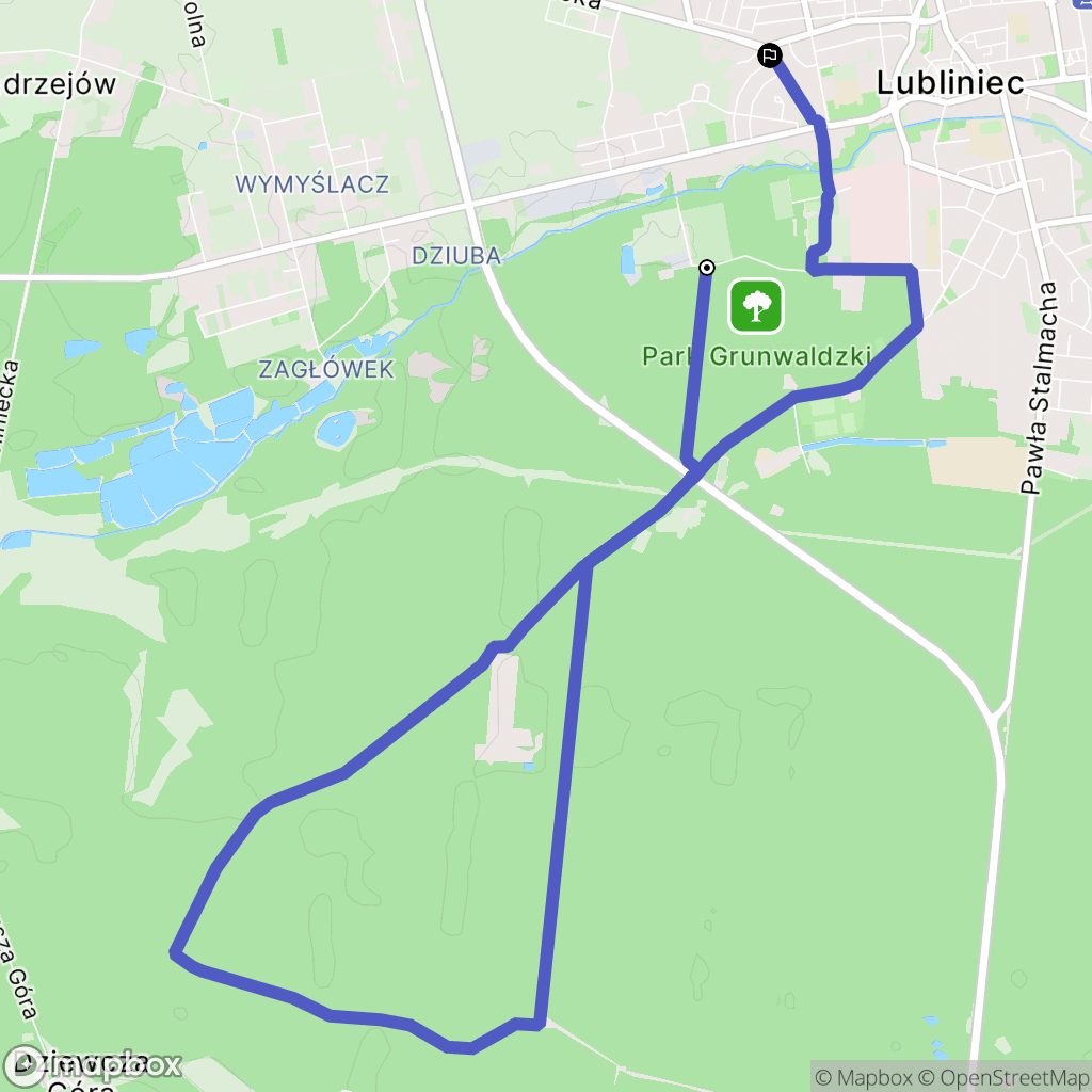 Lubliniec: mapa trasy - Poland