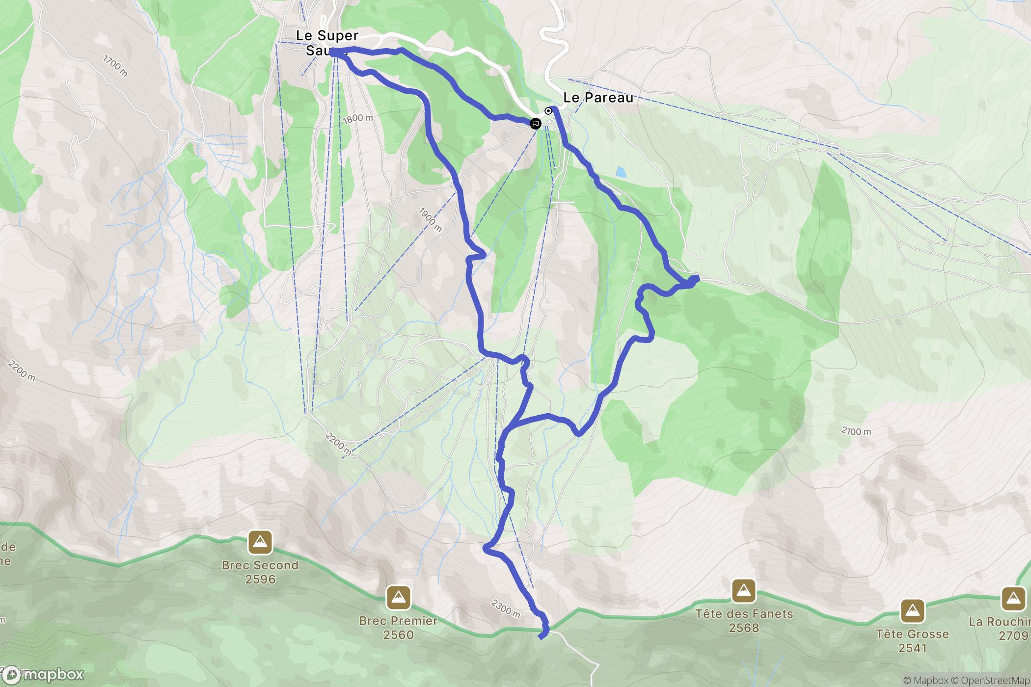 Enchastrayes : carte du parcours de randonnée - France