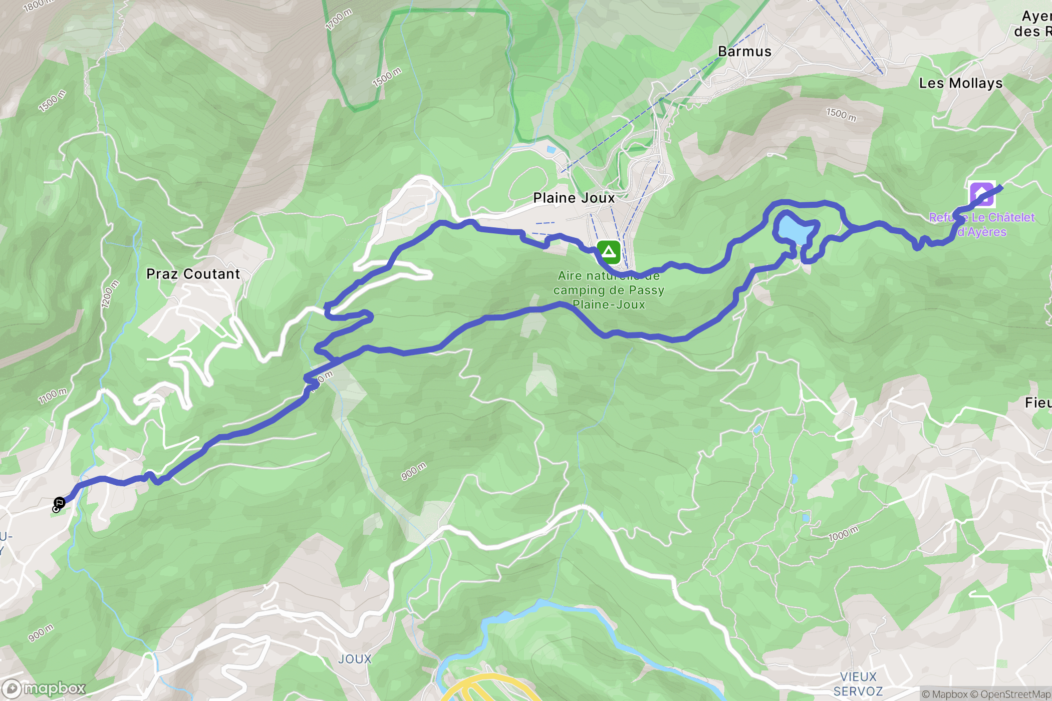 Passy : carte du parcours de randonnée - France