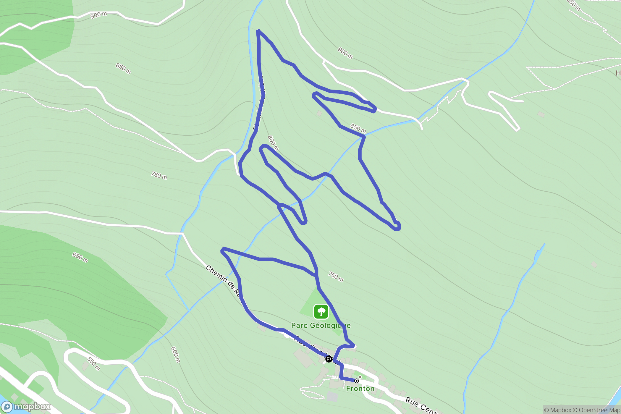 Cette-Eygun : carte du parcours de randonnée - France