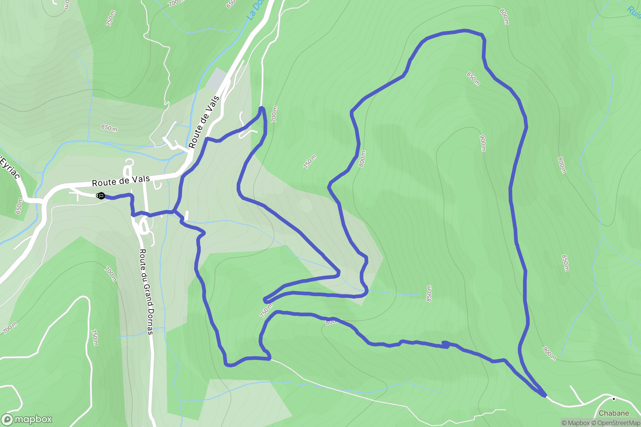 Dornas : carte du parcours de randonnée - France