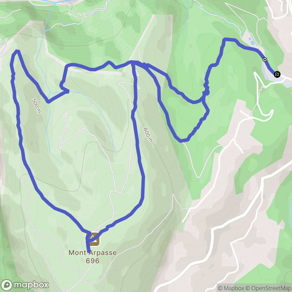 Levens : carte du parcours de randonnée - France