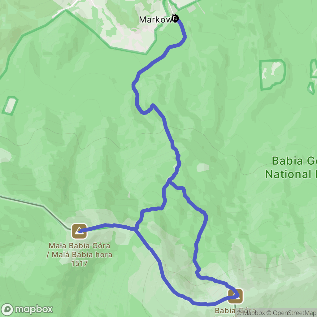 Zawoja: mapa trasy - Poland