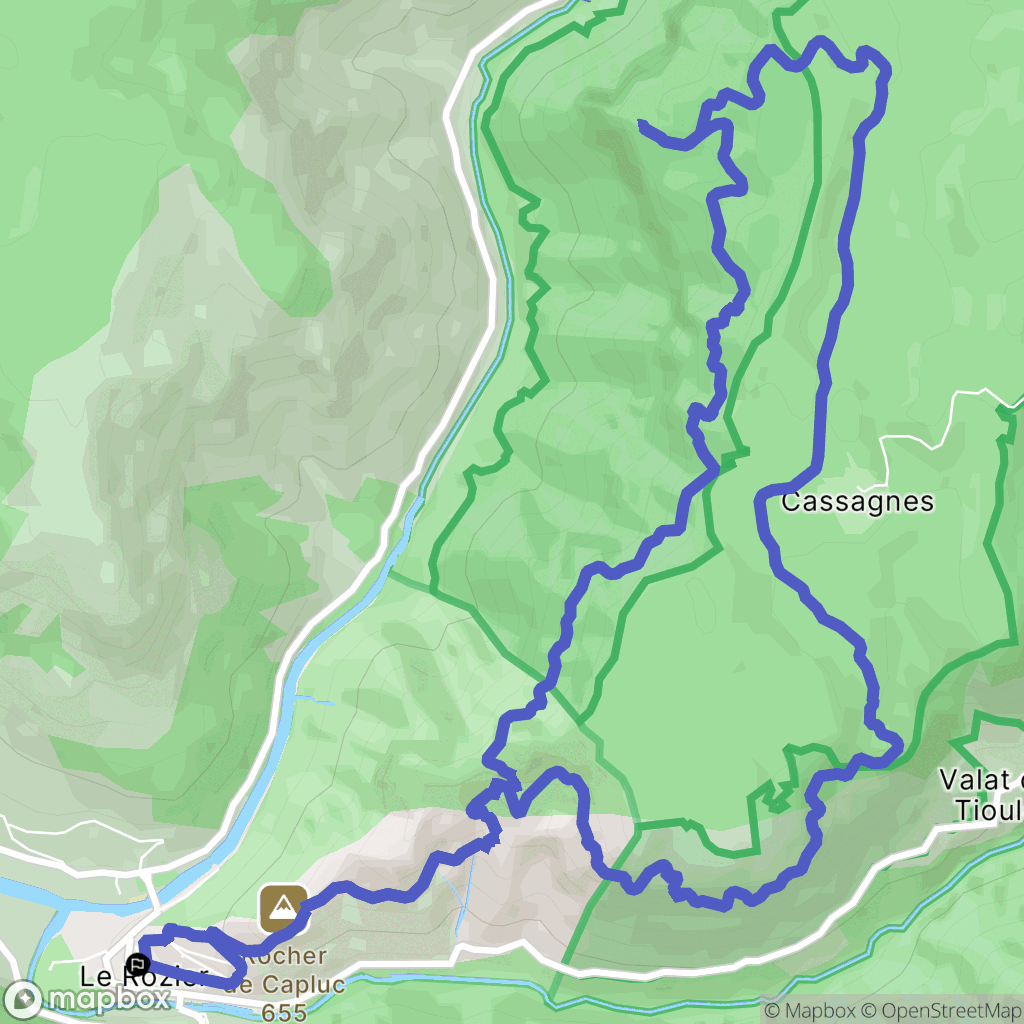 Le Rozier : carte du parcours de randonnée - France