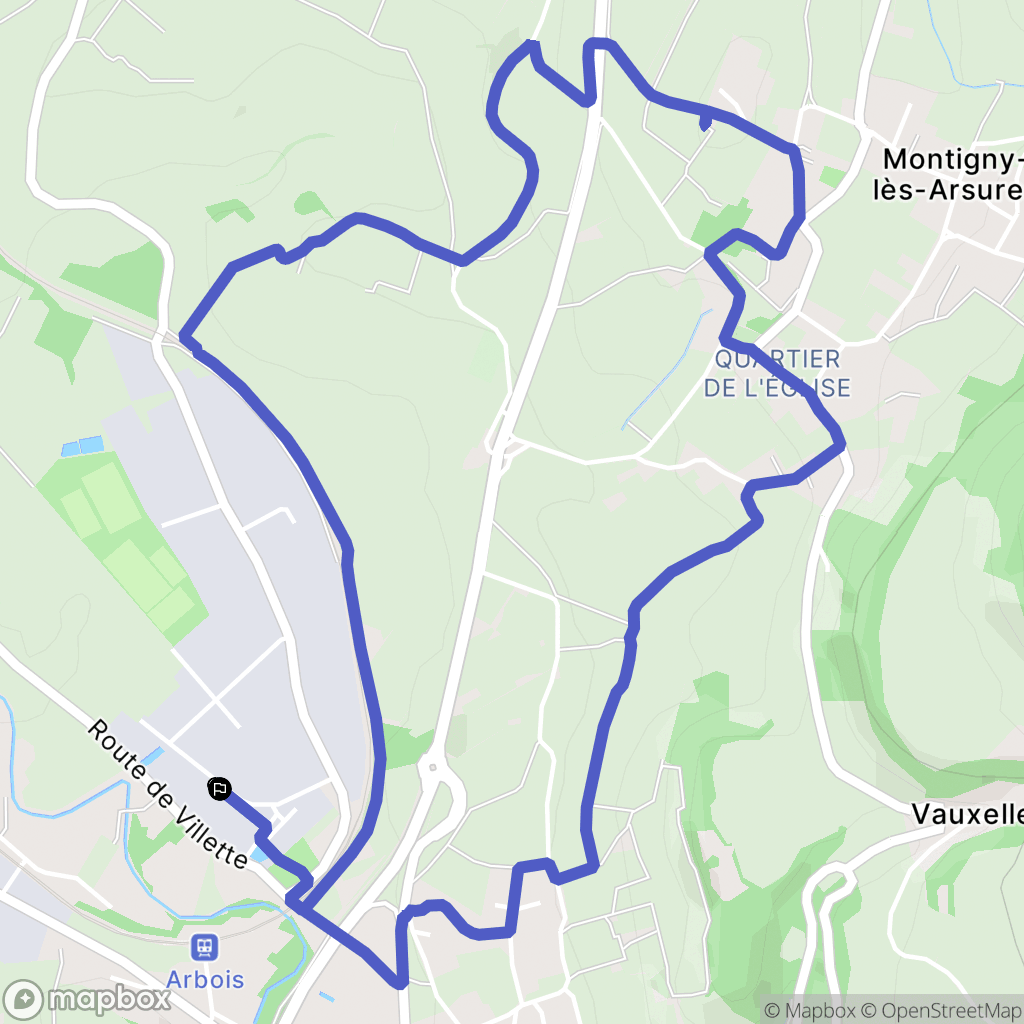 Arbois : carte du parcours de randonnée - France