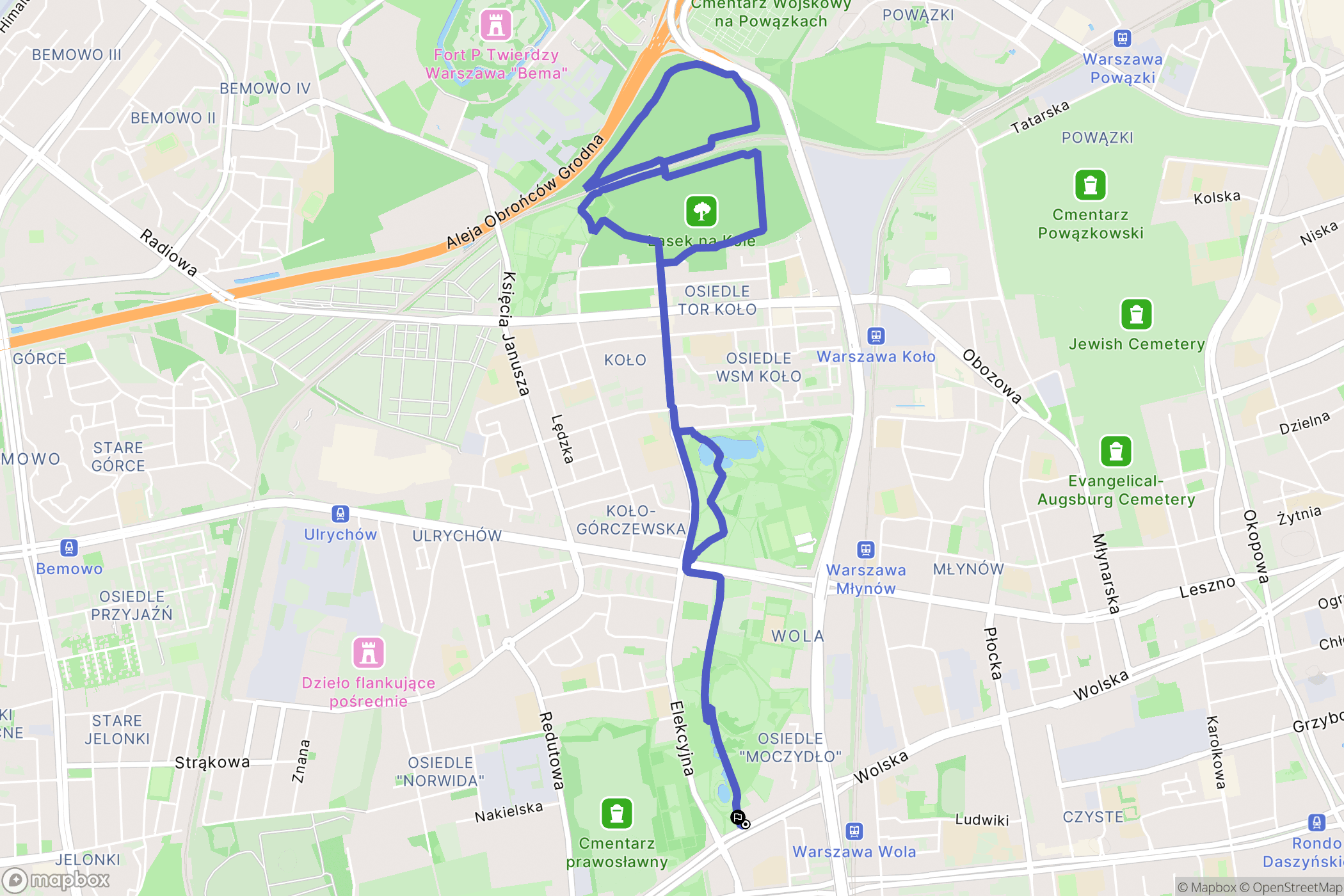 Warszawa: mapa trasy - Poland