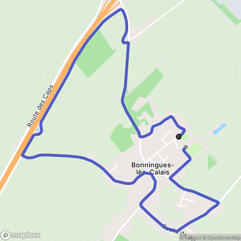 Bonningues-lès-Calais : carte du parcours de randonnée - France