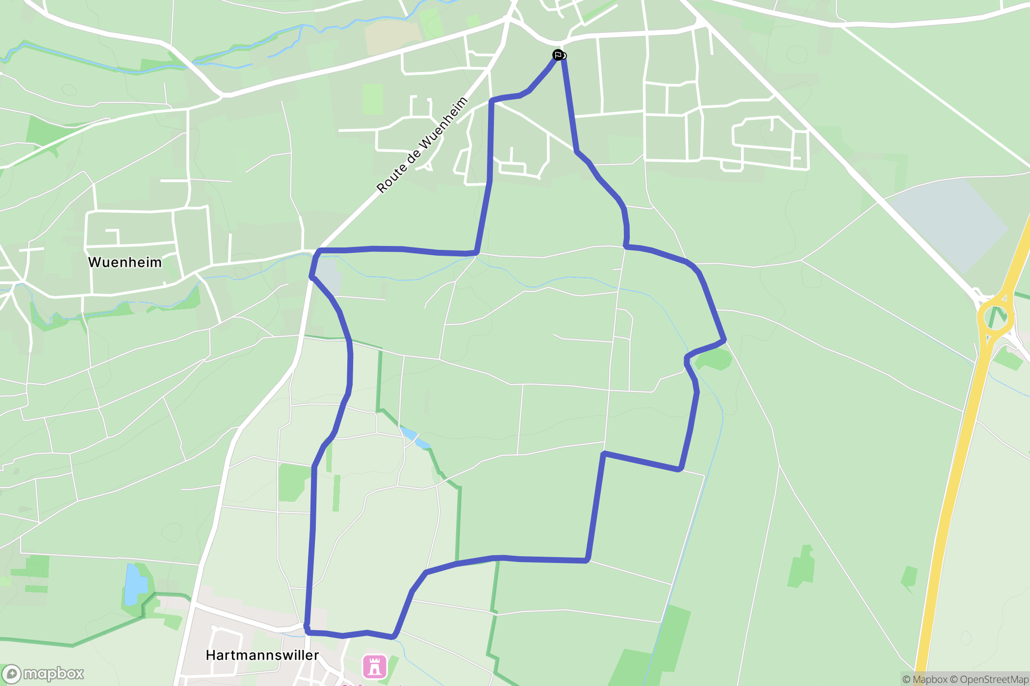 Soultz-Haut-Rhin : carte du parcours de randonnée - France