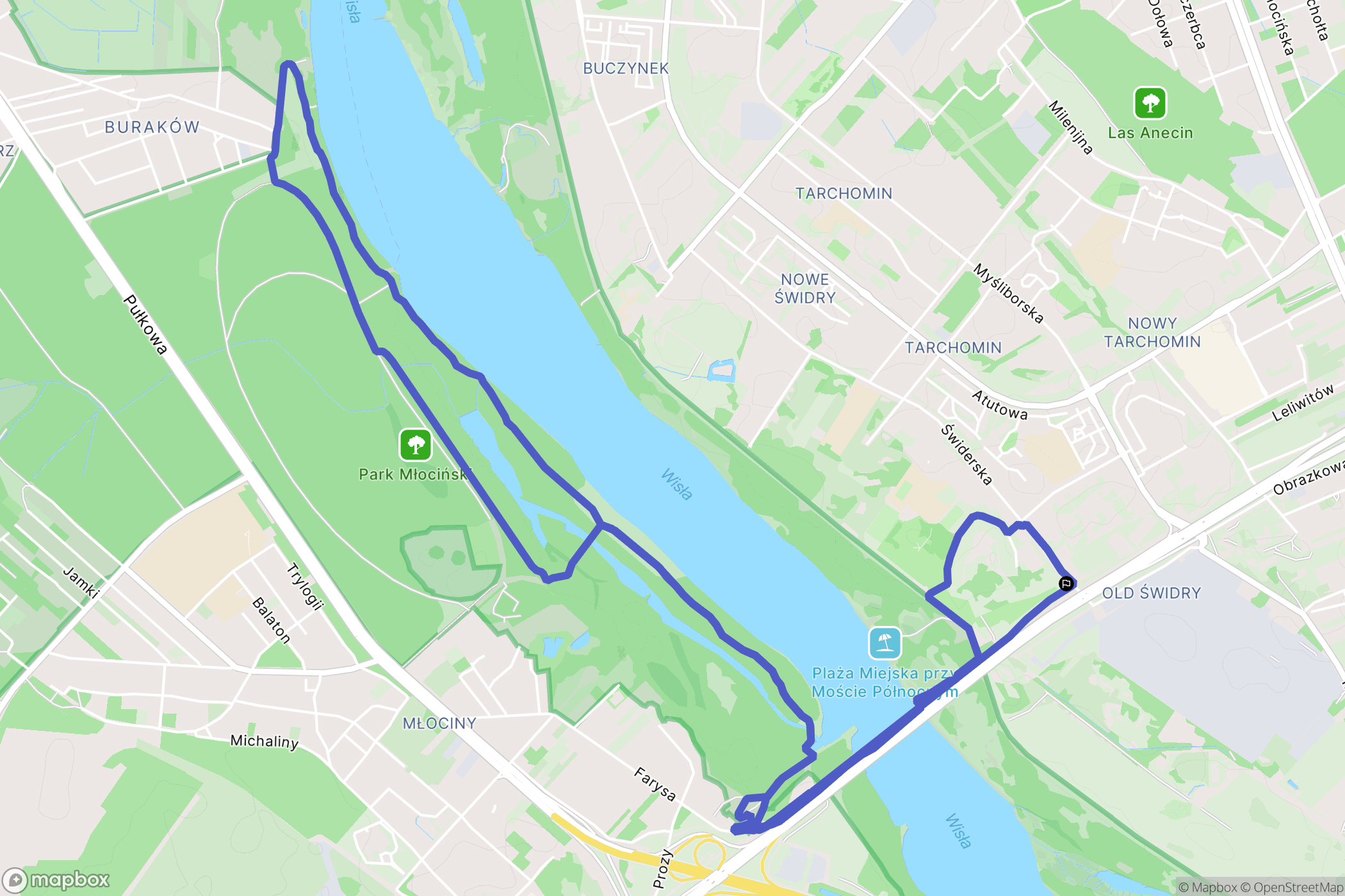 Warszawa: mapa trasy - Poland