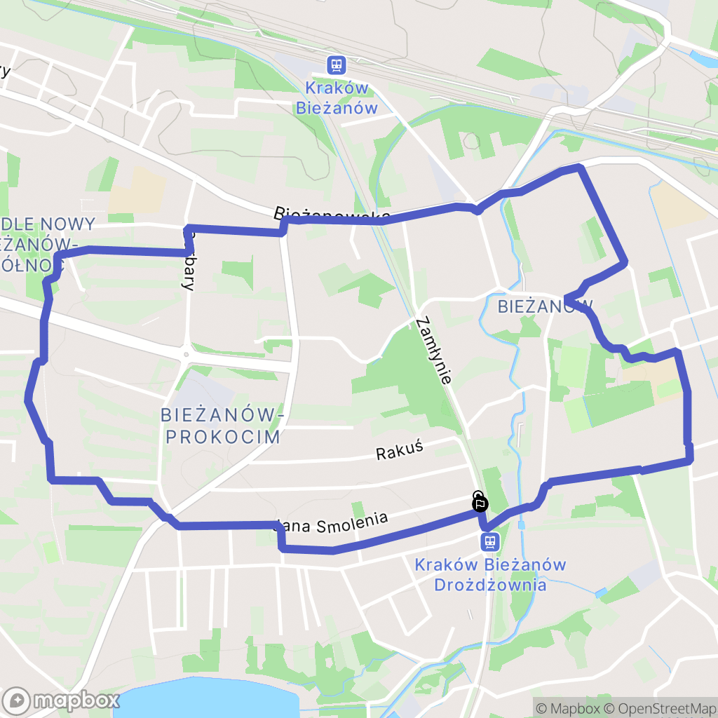 Kraków: mapa trasy - Poland