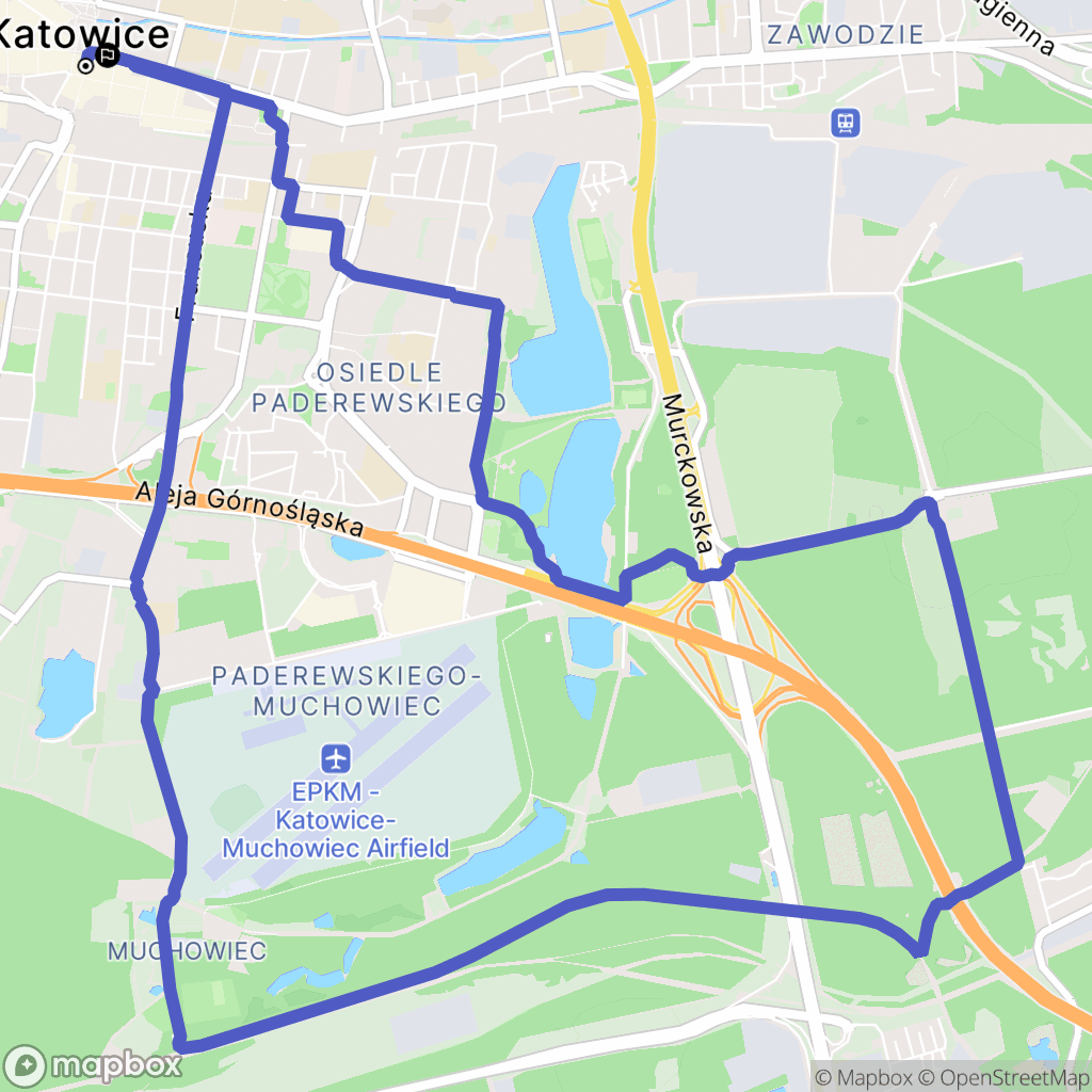 Katowice: mapa trasy - Poland