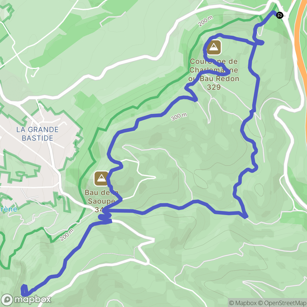 Cassis : carte du parcours de randonnée - France