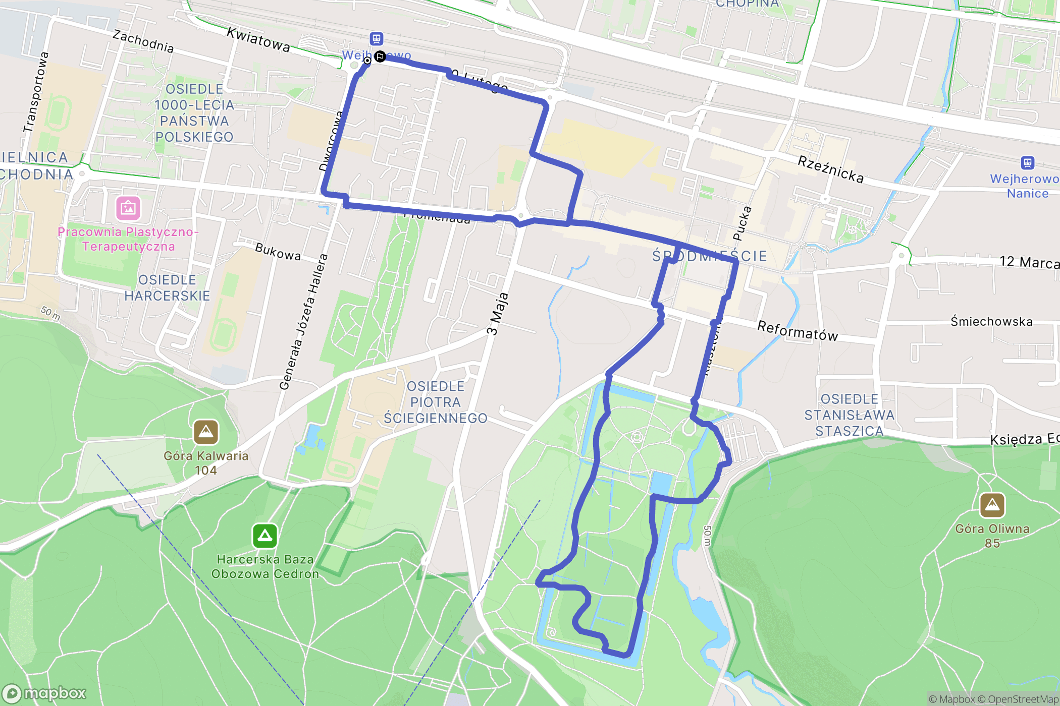 Wejherowo: mapa trasy - Poland