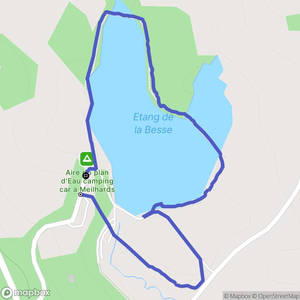Meilhards : carte du parcours de randonnée - France