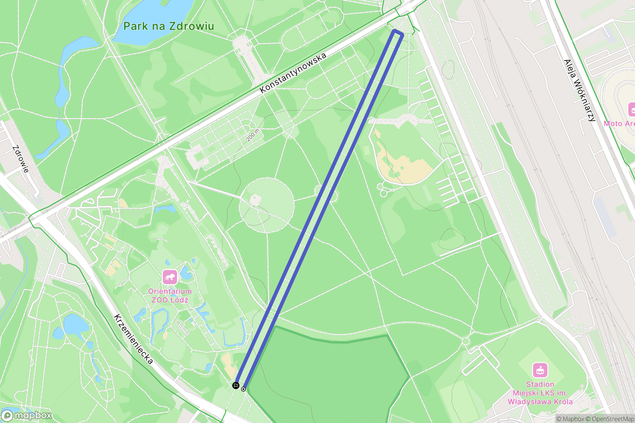 Łódź: mapa trasy - Poland