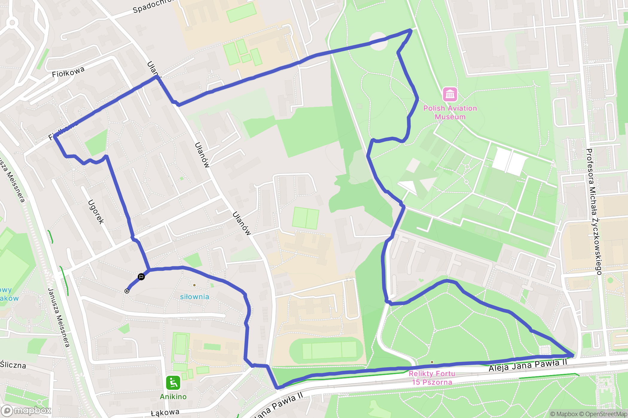 Kraków: mapa trasy - Poland