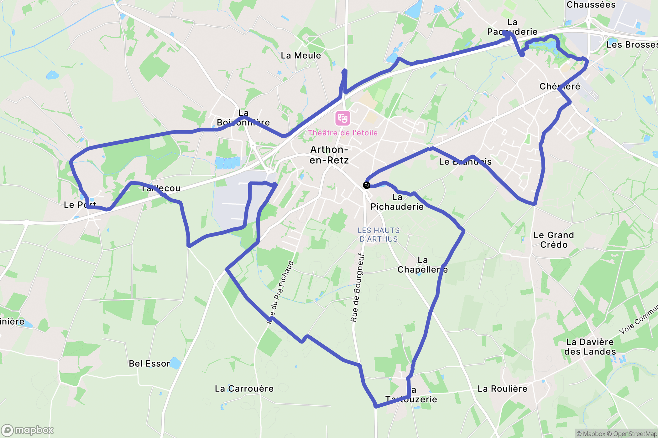 Chaumes-en-Retz : carte du parcours de randonnée - France