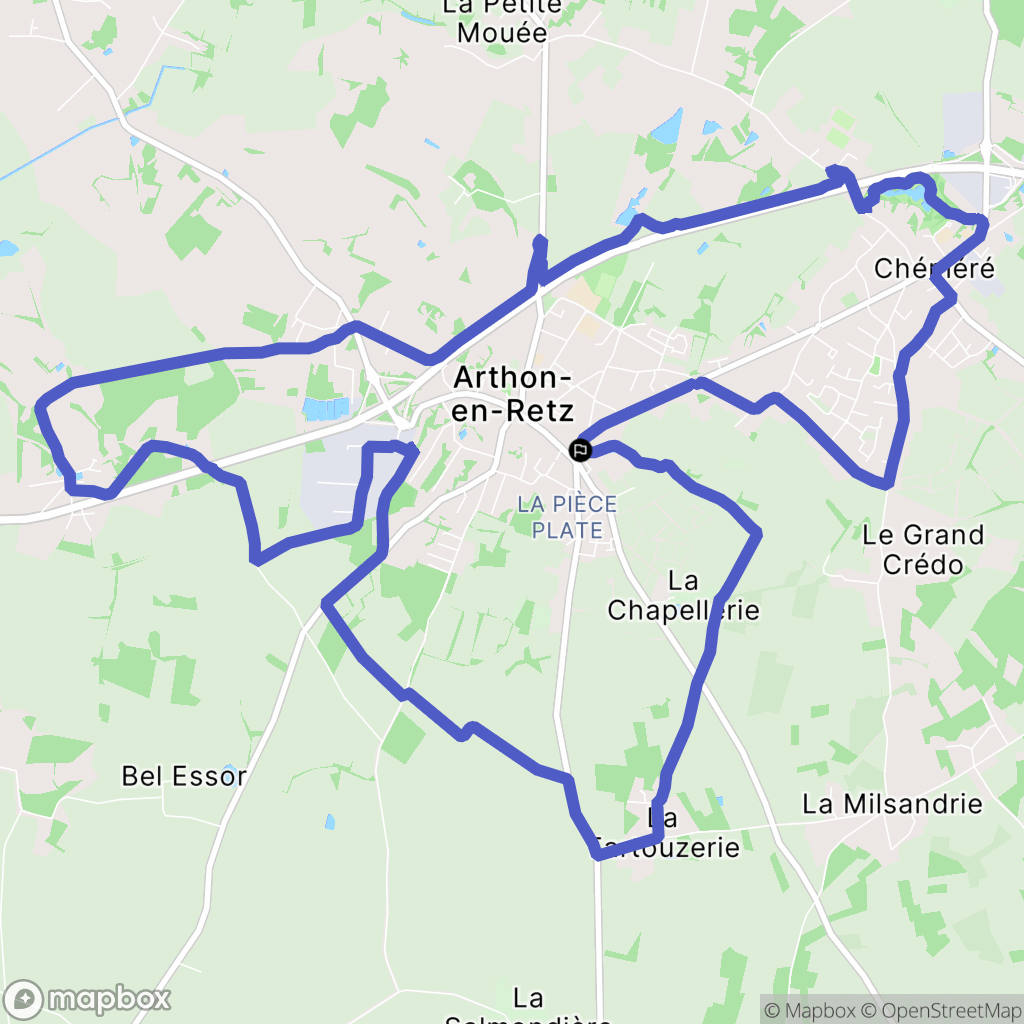 Chaumes-en-Retz : carte du parcours de randonnée - France