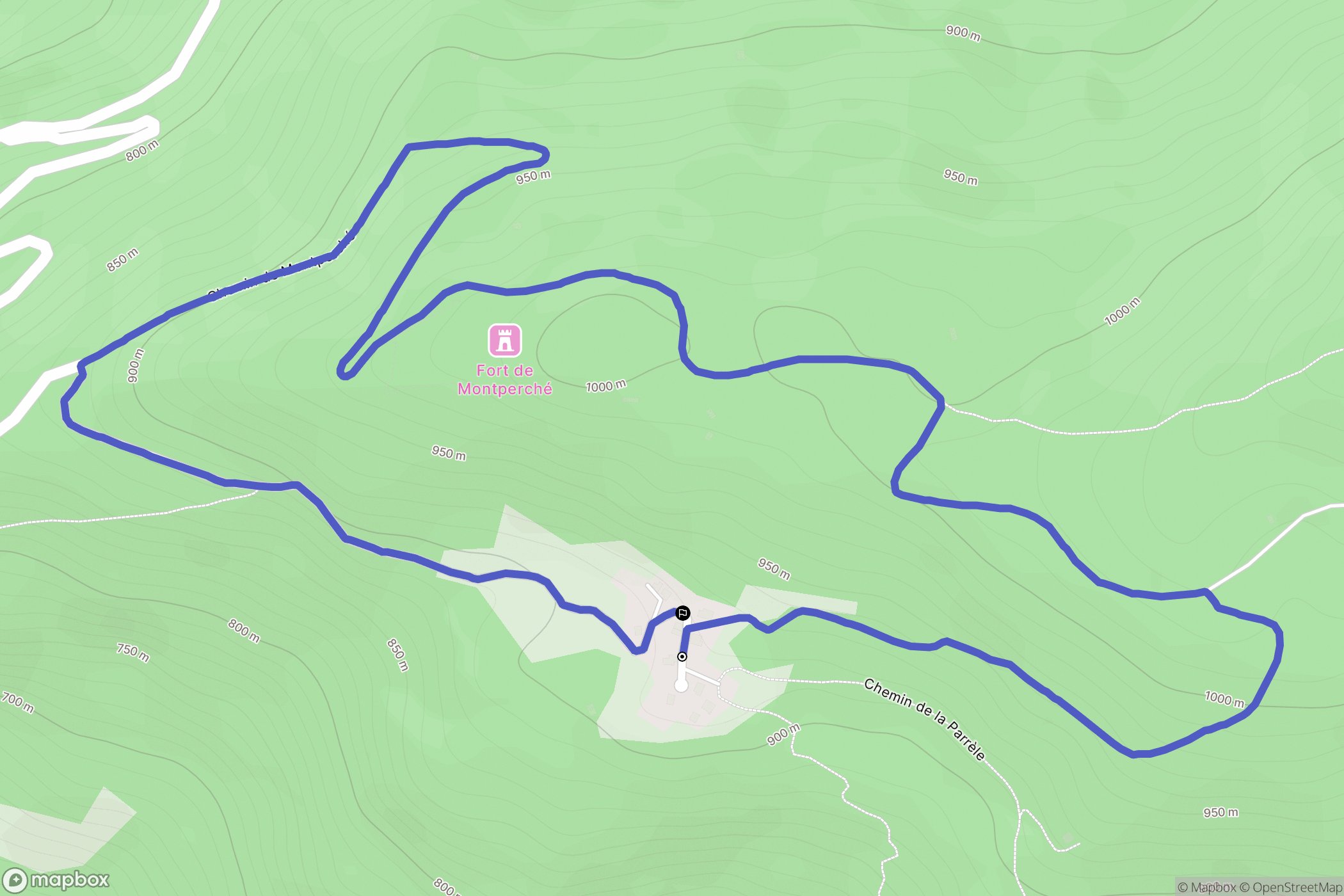 Bonvillaret : carte du parcours de randonnée - France