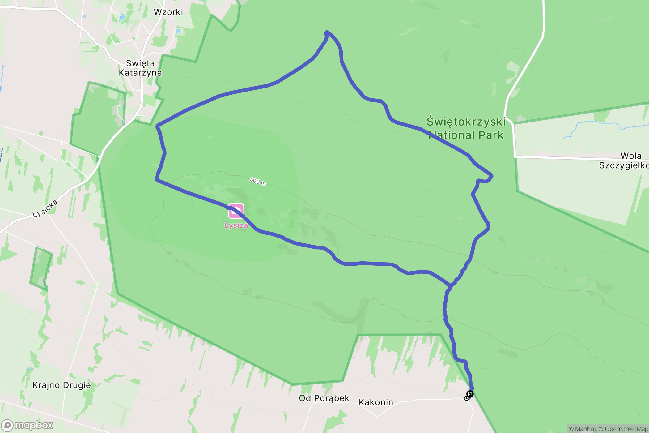 Kakonin: mapa trasy - Poland