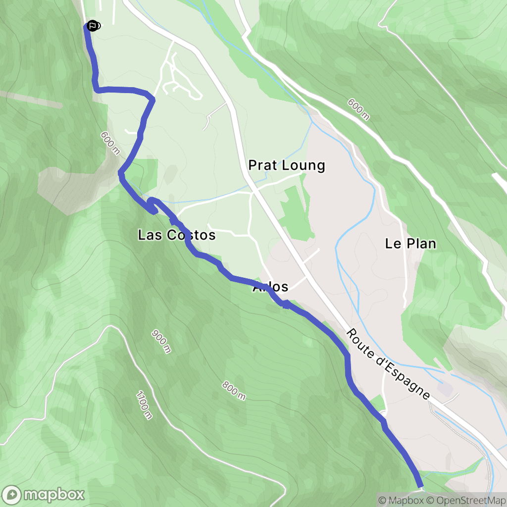Saint-Béat-Lez : carte du parcours de randonnée - France