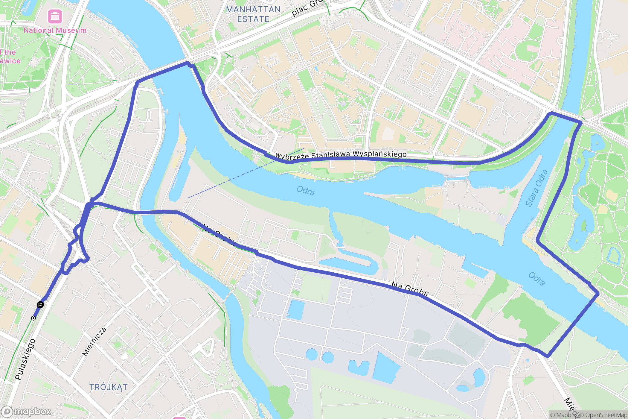 Wrocław: mapa trasy - Poland