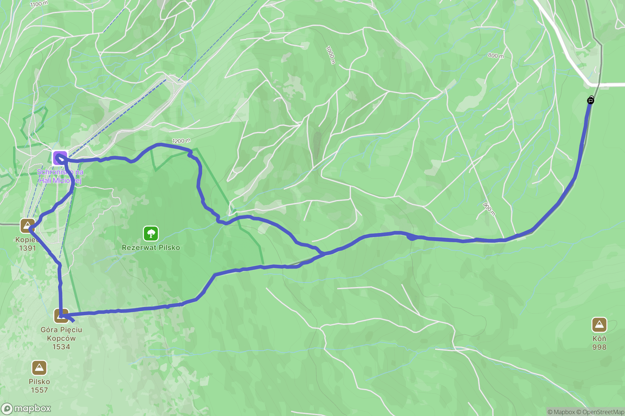 Oravská Polhora: mapa trasy - Slovakia