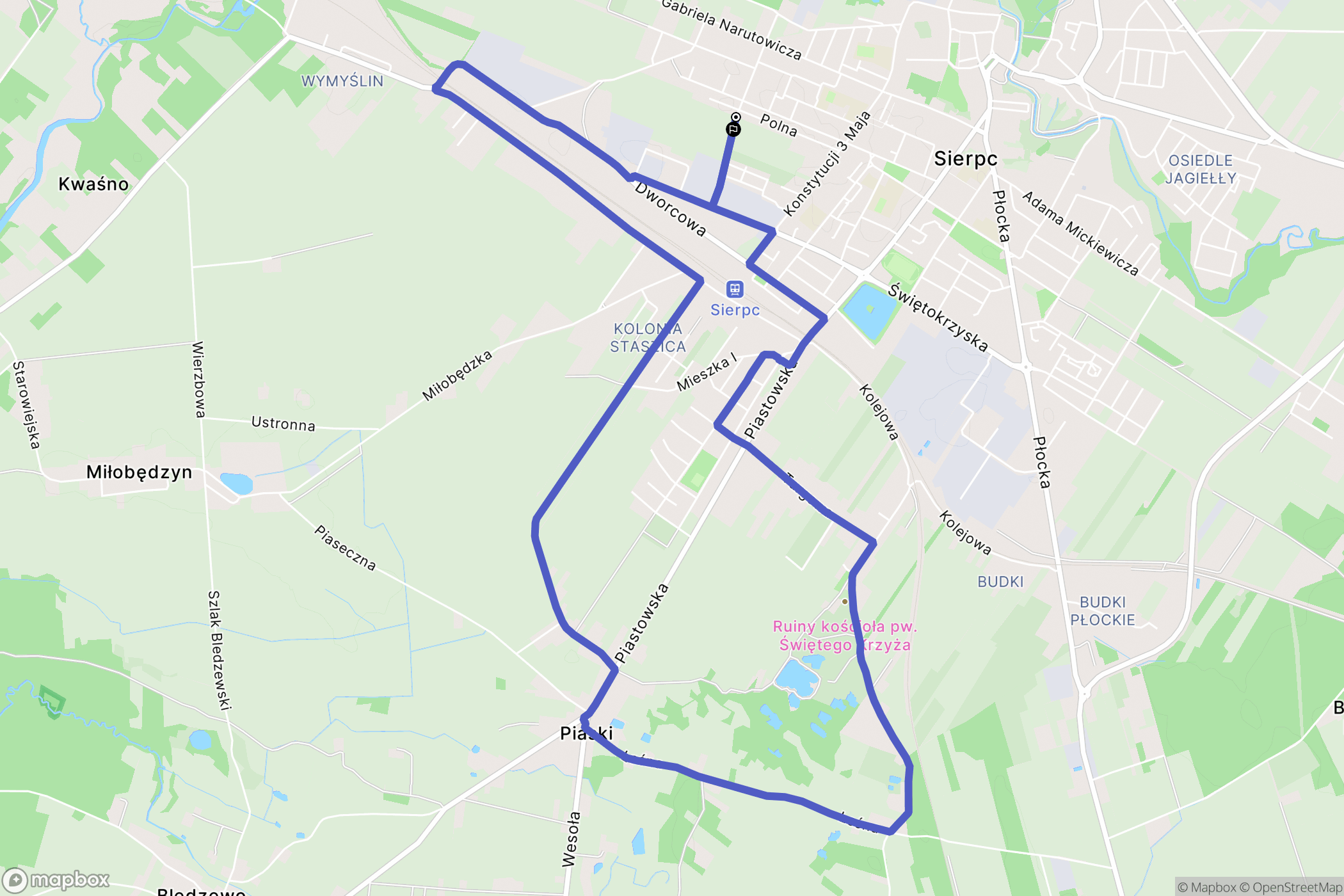 Sierpc: mapa trasy - Poland