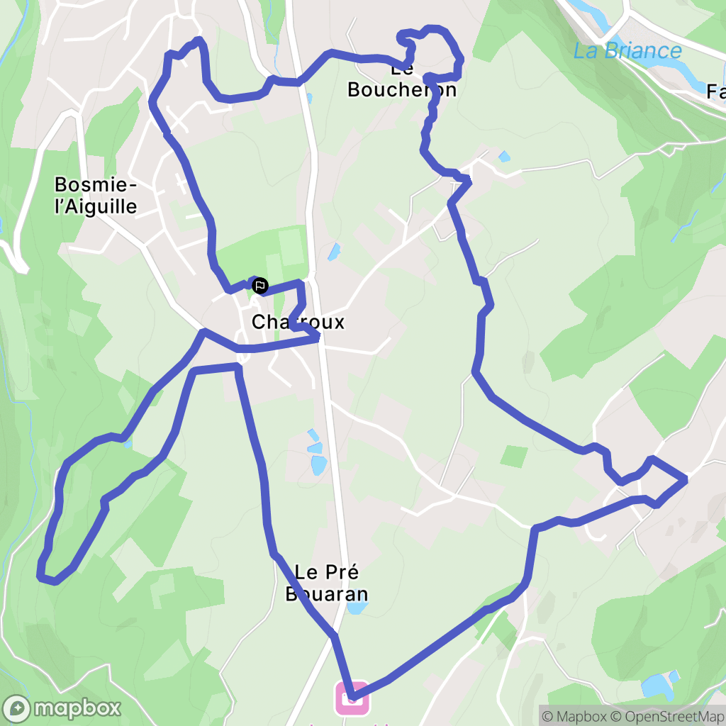 Bosmie-l'Aiguille : carte du parcours de randonnée - France