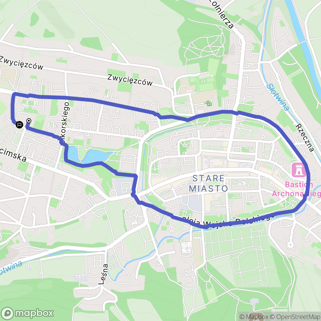 Lwówek Śląski: mapa trasy - Poland