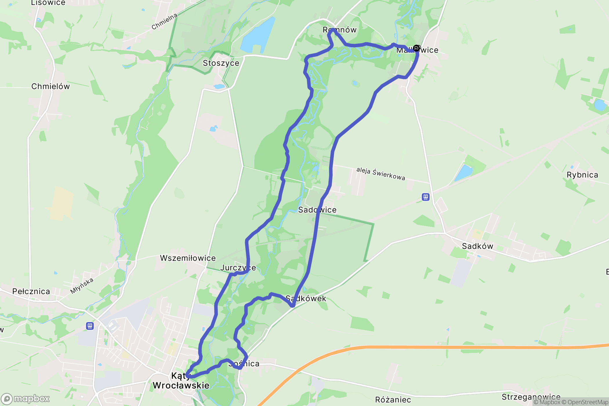 Małkowice: mapa trasy - Poland
