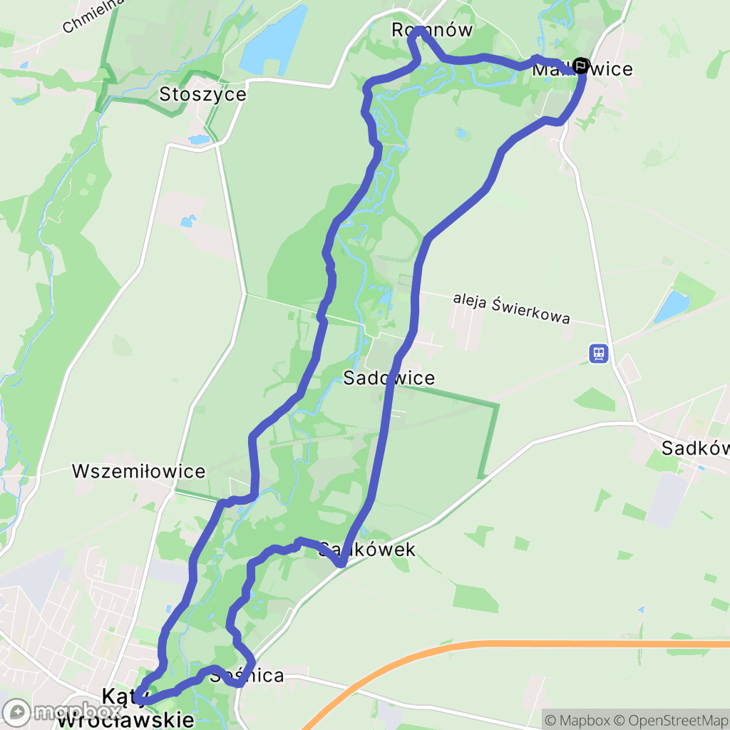 Małkowice: mapa trasy - Poland